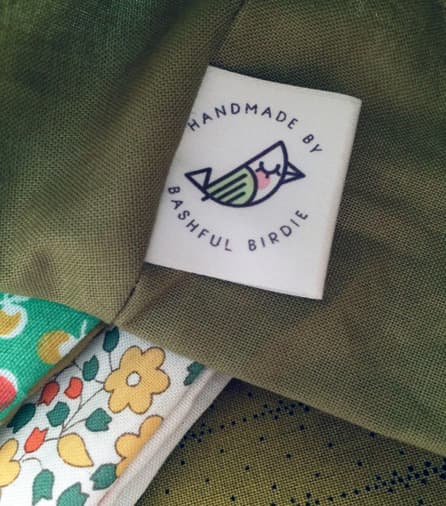Bashful Birdie, Printed Label, Logo Label, Retro, Handmade, Etsy
